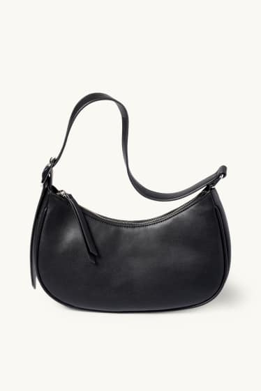 Donna - Borsa da portare a spalla - similpelle - nero