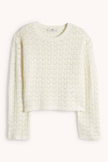 Enfants filles - Pull - blanc crème