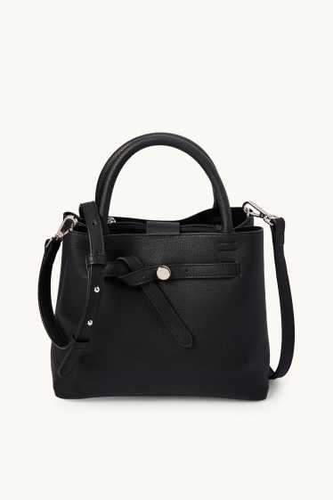 Donna - Shopper piccola con spallaccio staccabile - similpelle - nero