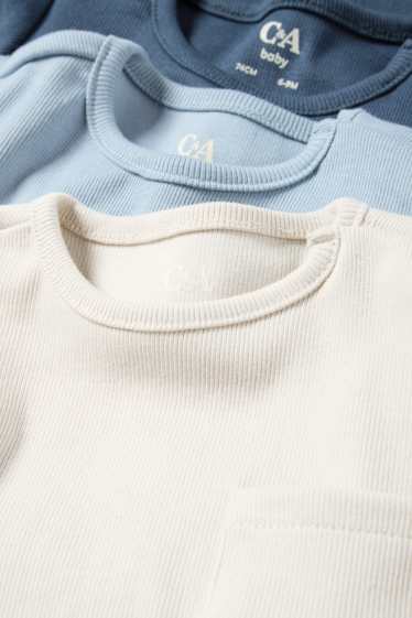 Bebeluși - băieți - Multipack 3 buc. - tricou cu mânecă lungă bebeluși - reiat - albastru