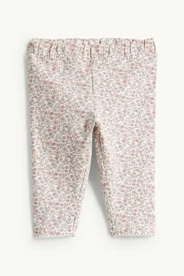 Baby Mädchen - Blümchen - Baby-Outfit - 2 teilig - cremeweiss