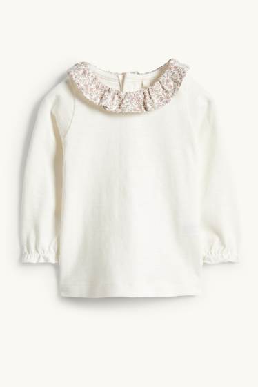 Baby Mädchen - Blümchen - Baby-Outfit - 2 teilig - cremeweiss