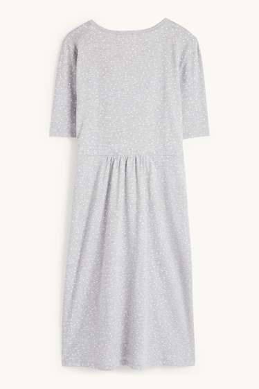 Dames - Voedingsnachthemd - met stippen - lichtgrijs