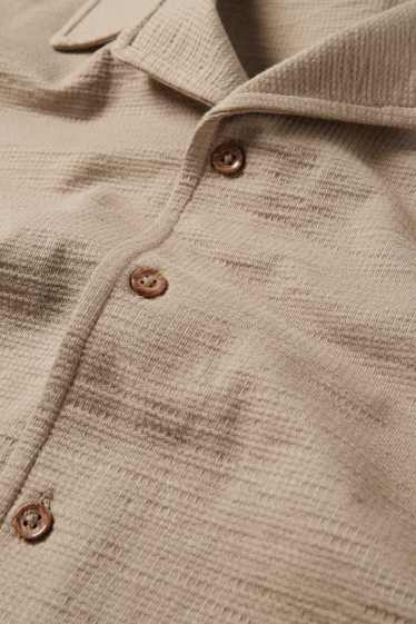 Kinder Buben - Hemd - strukturiert - taupe