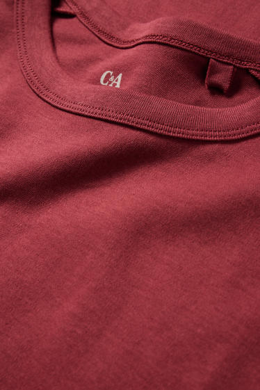 Femmes - Robe-T-shirt - rouge foncé