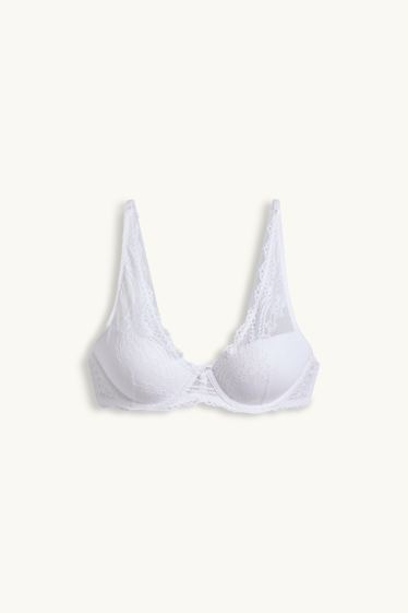 Femmes - Soutien-gorge avec armature - PLUNGE - ampliforme - blanc