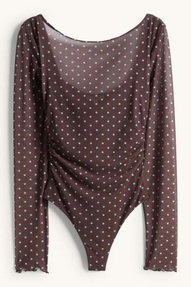 Femmes - Body pour bébé - à pois - marron foncé