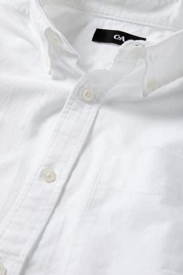 Herren - Hemd - Regular Fit - Button-down - weiss