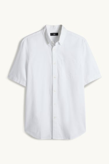 Herren - Hemd - Regular Fit - Button-down - weiss