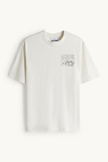 Herren - T-Shirt - Relaxed Fit - Garfield - cremeweiß