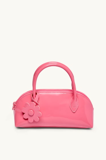 Enfants filles - Fleur - sac en finition vernie - matière synthétique - rose