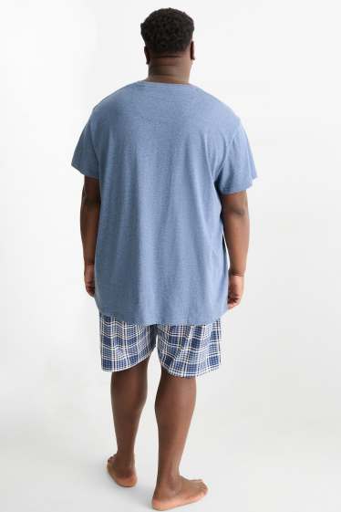 Hommes - Pyjashort - bleu