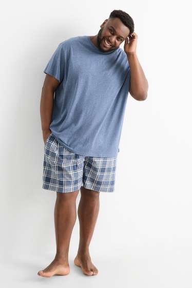 Hommes - Pyjashort - bleu