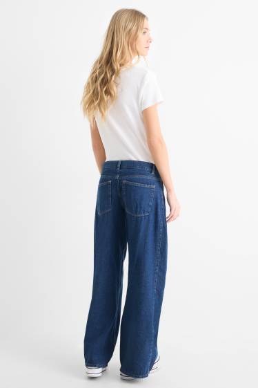 Donna - Jeans a gamba larga - vita bassa - jeans blu