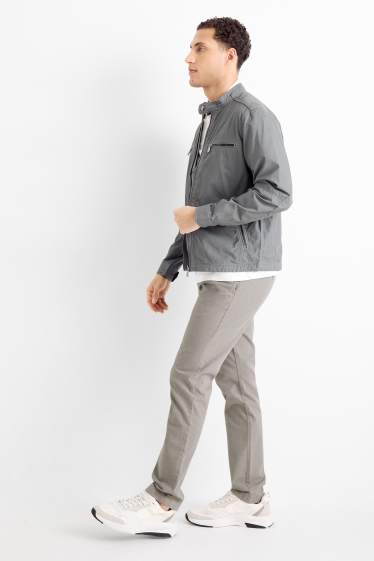 Herren - Chino - Slim Fit - strukturiert - grau
