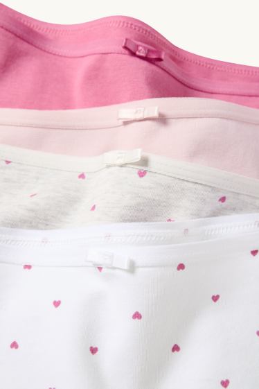 Dona - Paquet de 4 - calces hipster - blanc/rosa