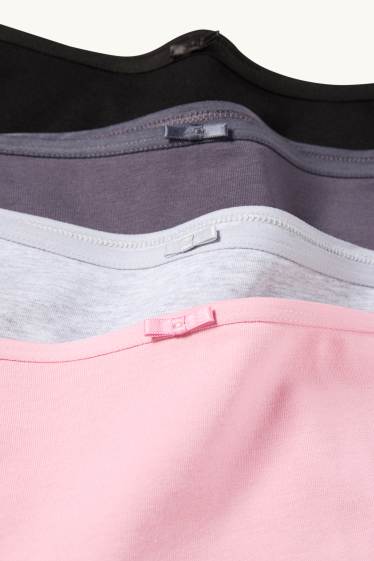 Femmes - Lot de 4 - culottes - noir / rose