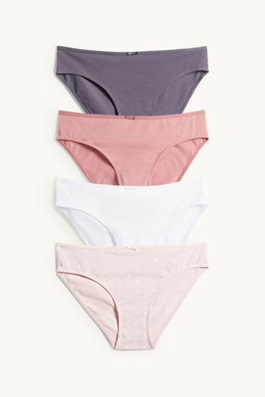 Donna - Confezione da 4 - slip - rosa