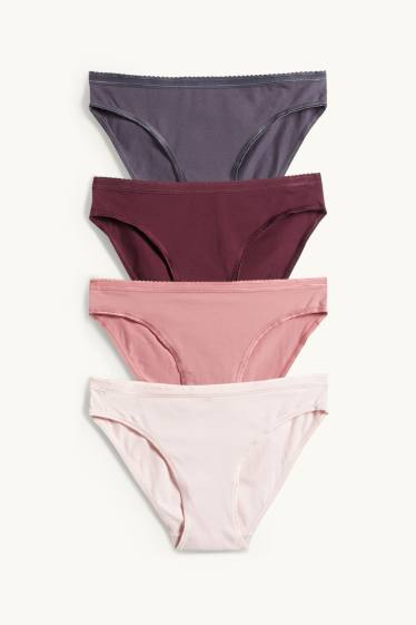 Donna - Confezione da 4 - slip - bordeaux