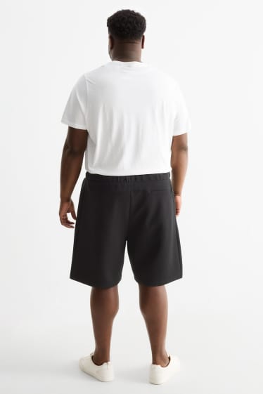 Heren - Sweatshort - met structuur - zwart