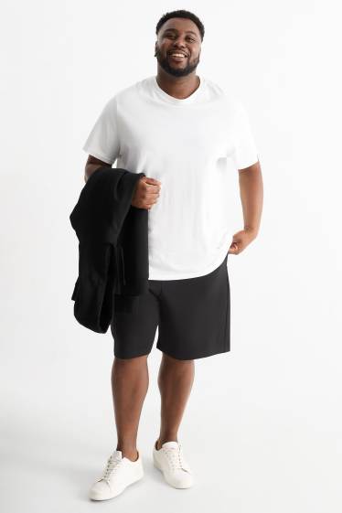 Heren - Sweatshort - met structuur - zwart