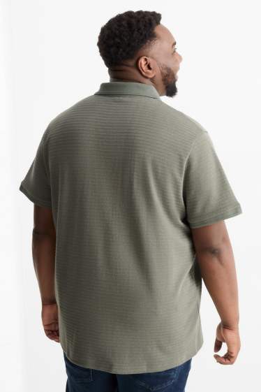 Heren - Poloshirt - regular fit - ribstof - groen