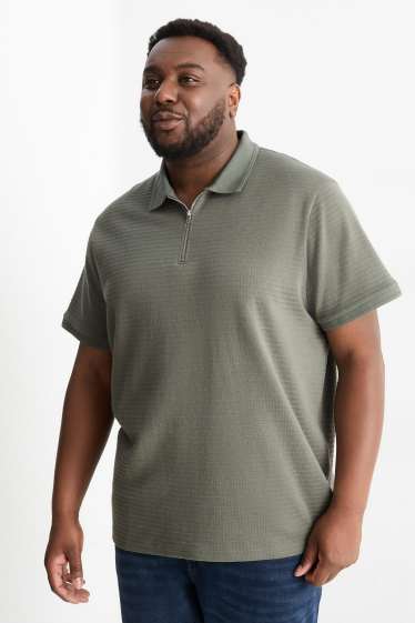 Heren - Poloshirt - regular fit - ribstof - groen