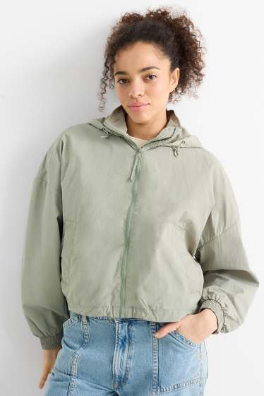 Donna - Giacca con cappuccio - idrorepellente - verde chiaro