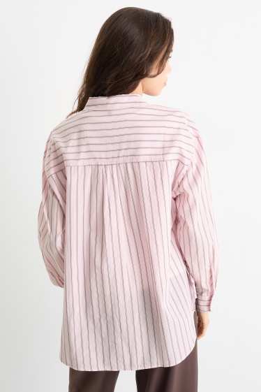 Damen - Bluse - gestreift - rosa