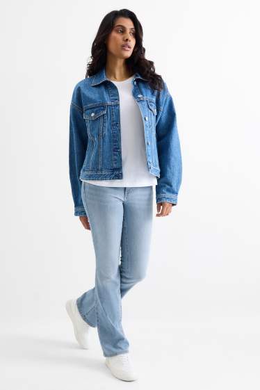 Kobiety - Bootcut jeans - średni stan - dżins-jasnoniebieski