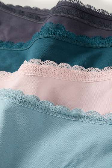 Donna - Confezione da 4 - slip - rosa / turchese