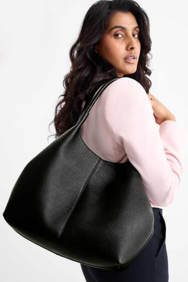 Dona - Bossa shopper gran - pell sintètica - negre