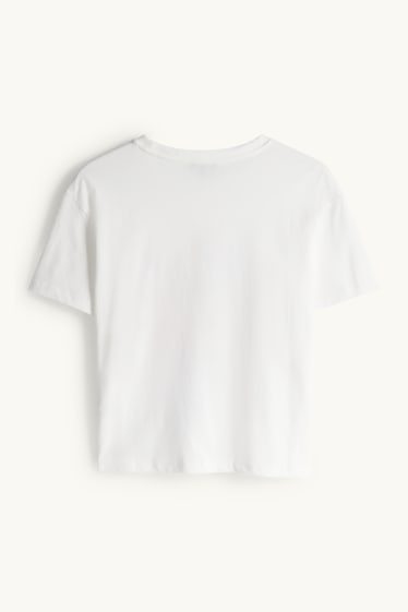 Femei - Tricou - regular fit - aspect lucios - alb-crem