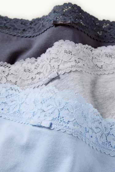 Femmes - Lot de 3 - culottes - bleu / gris