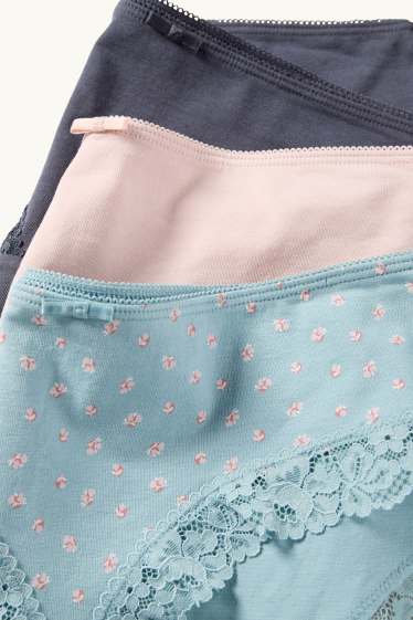 Dona - Paquet de 3 - calces hipster - rosa/blau