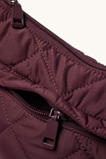 Dames - Schoudertas met stiksels - bordeaux