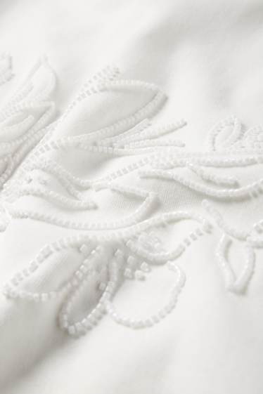 Dámské - Tričko - regular fit - krémově bílá