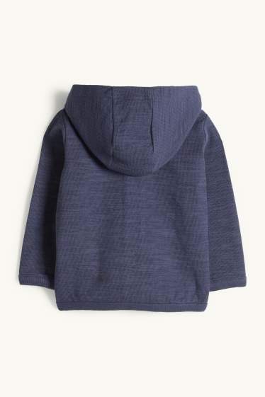 Baby Jungen - Sonne - Baby-Sweatjacke mit Kapuze - strukturiert - dunkelblau