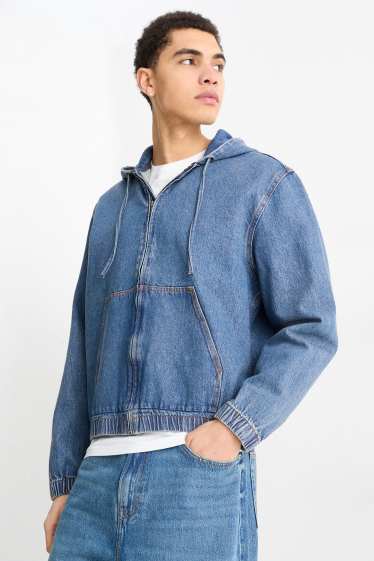 Uomo - Giacca di jeans con cappuccio - jeans blu