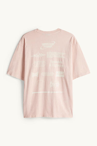 Home - Samarreta de màniga curta - oversized - rosa