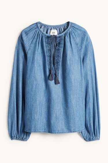 Women - Tunic - denim look - blue