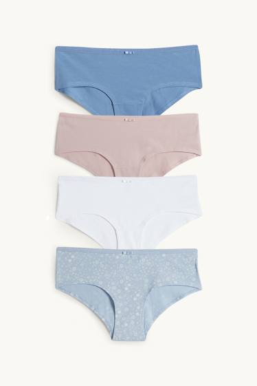 Dámské - Multipack 4 ks - kalhotky hipster - modrá/bílá