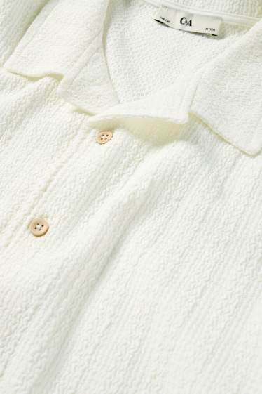 Kinder Jungen - Hemd - strukturiert - weiss