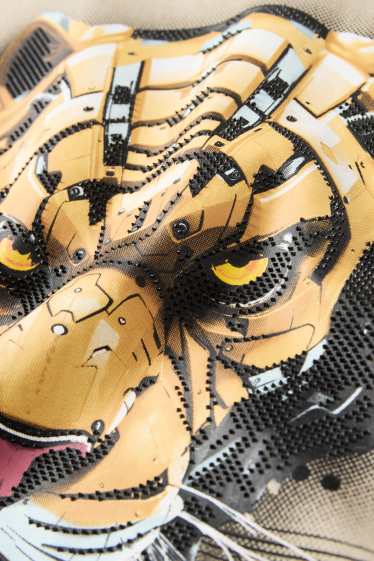 Children Boys - Tiger - short sleeve T-shirt - beige