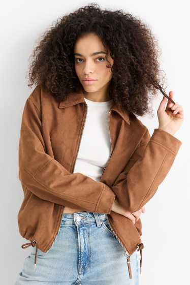 Femmes - Veste - faux suède - marron