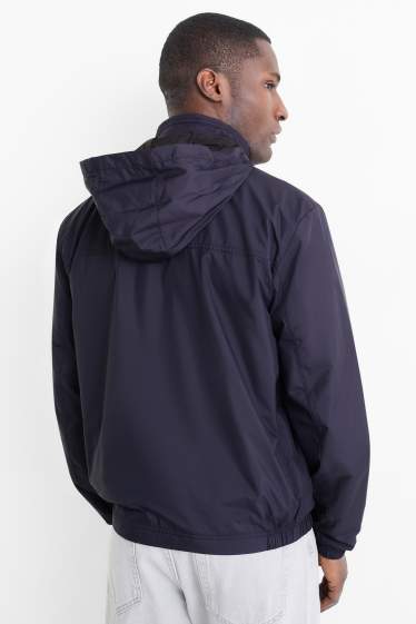 Heren - Blouson met capuchon - waterafstotend - donkerblauw