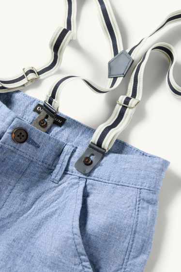 Kinder Buben - Bermudas mit Hosenträgern - blau