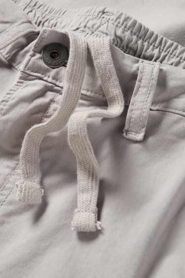 Heren - Cargobroek - relaxed fit - lichtgrijs