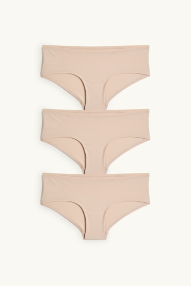 Femmes - Lot de 3 - shortys - beige clair