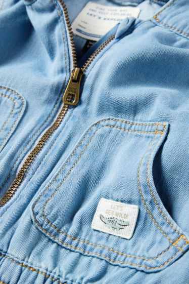 Baby Jungen - Krokodil - Baby-Jeansjacke mit Kapuze - blau